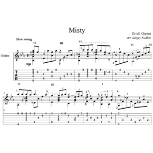 Misty (Эрролл Гарнер) для гитары