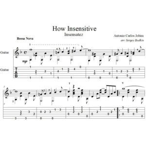 How Insensitive (А. Жобим) для гитары