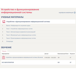 Устройство и функционирование информационной системы