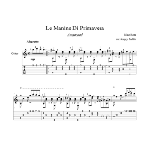 Le Manine Di Primavera (Амаркорд) Нино Рота- для гитары