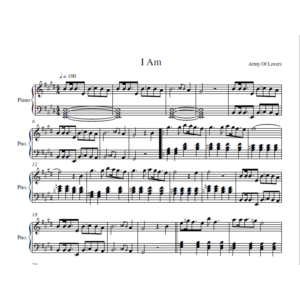 Army Of Lovers - I Am (ноты для фортепиано)