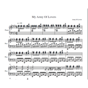 Army Of Lovers - My Army Of Lovers (ноты фортепиано)
