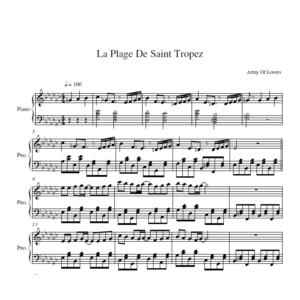 Army Of Lovers - La Plage De Saint Tropez (ноты ф-но)