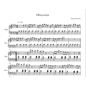 Army Of Lovers - Obsession (ноты для фортепиано)