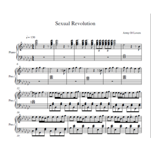 Army Of Lovers - Sexual Revolution (ноты для фортепиано