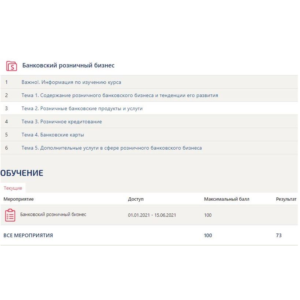 Банковский розничный бизнес ответы Синергия (73/100)