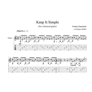 Keep It Simple (Томми Эммануэль)для классической гитары