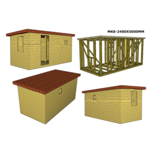 Готовый проект каркасной бани 2400х5000 мм