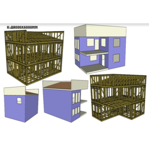 Проект двухэтажного каркасного дома 8000х6000 мм