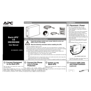 Инструкция на русском к APC Back-UPS BK500EI