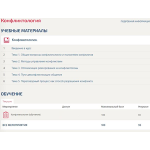 Конфликтология (тест с ответами Синергия МФПУ 2024)