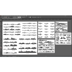 Силуэты городов мира в векторе