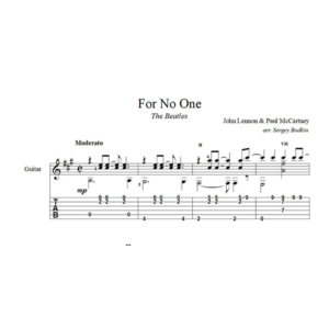 For No One (The Beatles) для гитары