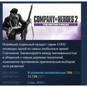 Company of Heroes 2 - The British Forces STEAM РОССИЯ
