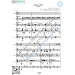 Oblivion_Пьяццолла (Ноты для вокала и 4-х гитар)