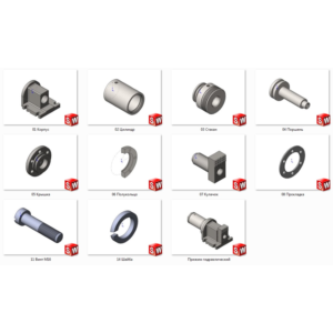 Прижим гидравлический МЧ00.06.00.00 solidworks