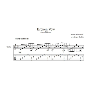 Broken Vow (Лара Фабиан) для гитары
