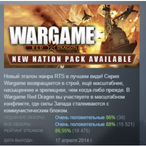 Wargame: Red Dragon АВТОДОСТАВКА STEAM РОССИЯ