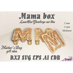 Шкатулка для мамы, макет для лазерной резки DXF CDR SVG