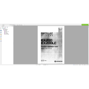 HITACHI EX200 СПИСОК ЗАПАСНЫХ ЧАСТЕЙ