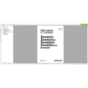 HITACHI ZX600 КАТАЛОГ ЗАПЧАСТЕЙ ЭКСКАВАТОР
