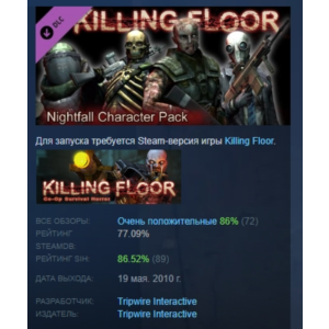 Killing Floor Nightfall Character Pack DLC STEAM РОССИЯ