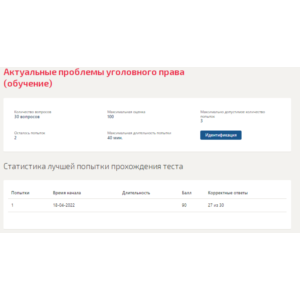 Актуальные проблемы уголовного права.Тест Синергия 2022