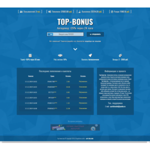 СКРИПТ PAYEER УДВОИТЕЛЯ TOP-BONUS