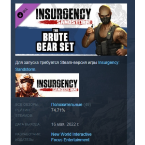 Insurgency: Sandstorm - Brute Gear Set DLC STEAM РОССИЯ