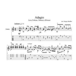 Адажио (Альбинони - Лара Фабиан) для гитары