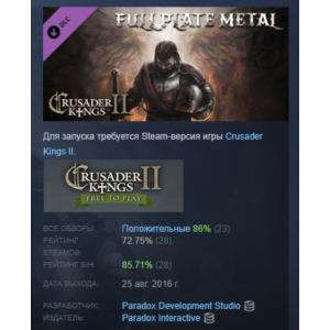 Crusader Kings II: Full Plate Metal DLC STEAM РОССИЯ