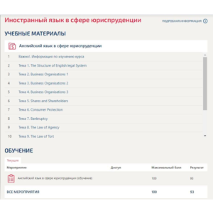 Английский язык в сфере юриспруденции ответы Синергия