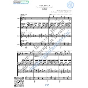 Лебедь_К.Сен-Санс (Ноты для 4-х гитар)