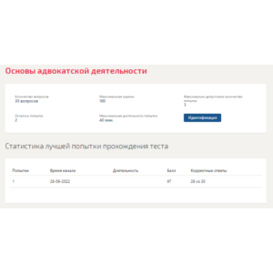 Адвокатура.Тест Синергия 2022г (97 баллов)