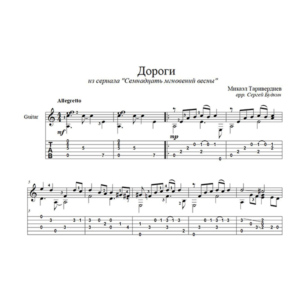 Дороги (Семнадцать мгновений весны) для гитары