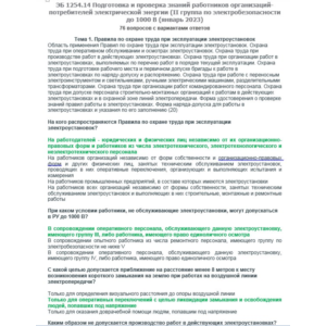 ЭБ 1254.14 (январь 2023) 2 группа до 1000В