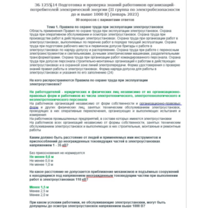 ЭБ 1255.14 (январь 2023) 2 группа до и выше 1000В