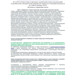 ЭБ 1258.14 (январь 2023) 4 группа до 1000В