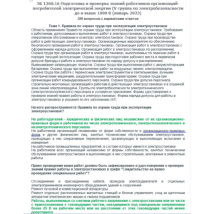 ЭБ 1260.16 (январь 2023) 5 группа до и выше 1000В
