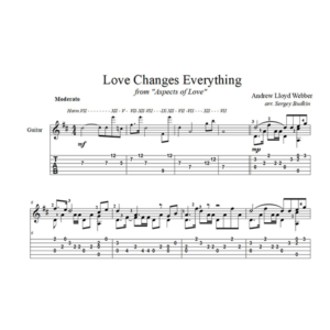 Love Changes Everything (Эндрю Ллойд Уэббер) для гитары