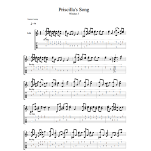 Табы Песня Присциллы из Ведьмака 3 фингерстайл, гитара