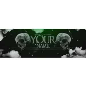 Psd-шаблон баннер (шапки) для Twitch Череп