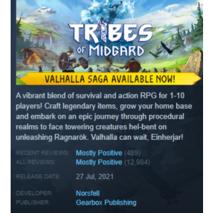 Tribes of Midgard Steam Key Region Free