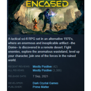Encased: A Sci-Fi Post-Apocalyptic RPG Steam Key EU+NA