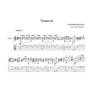 Темнота (Владимир Высоцкий) для гитары