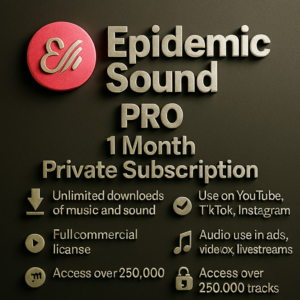 🔥EPIDEMIC SOUND PRO 1 МЕСЯЦ — ЧАСТНЫЙ АККАУНТ 🔥💯💯