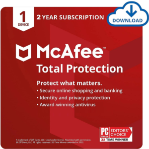 McAfee Total Protection 2025 Antivirus 2 Years 1 Device