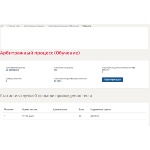 Арбитражный процесс.Тест Синергия/МТИ 2023г