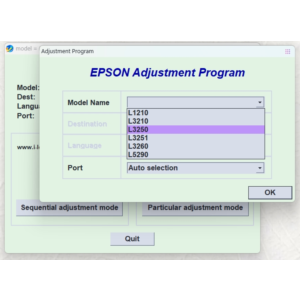 Epson AdjustmentL1210 L3210  L3250  L3251  L3260  L5290
