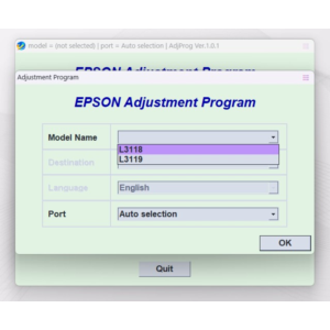 EPSON AdjProg Reset L3118 L3119